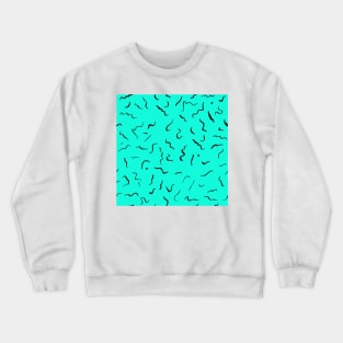 Artistic Squiggle Colorful Print Pattern Blue Crewneck Sweatshirt